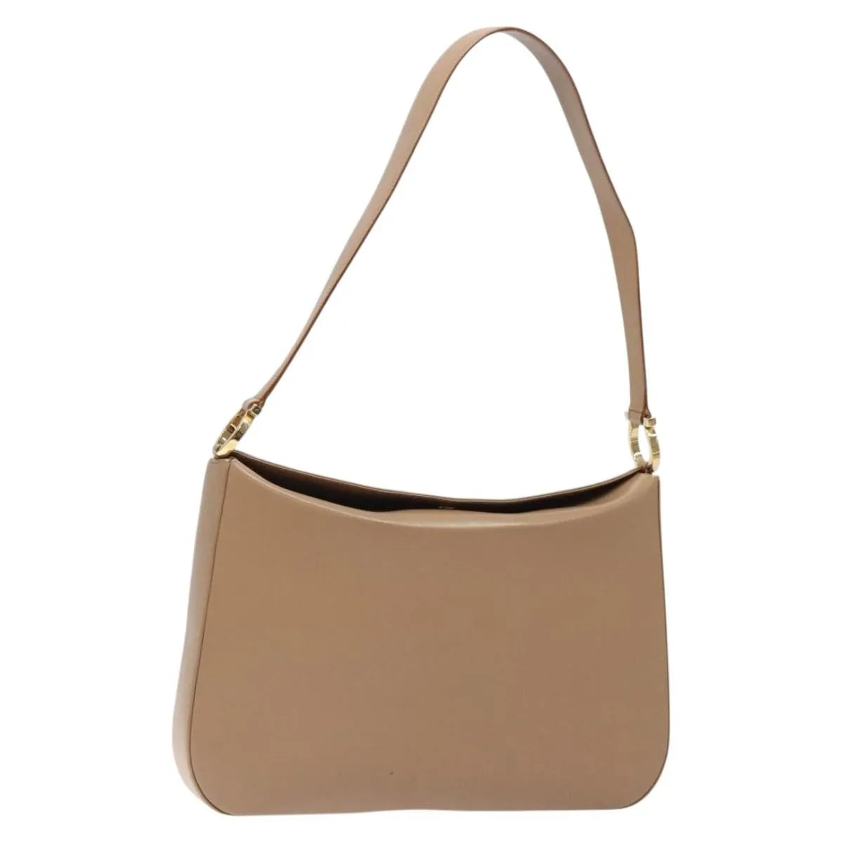Salvatore Ferragamo Gancini Leather Beige Leather Shoulder Bag Bag (Pre-Owned)