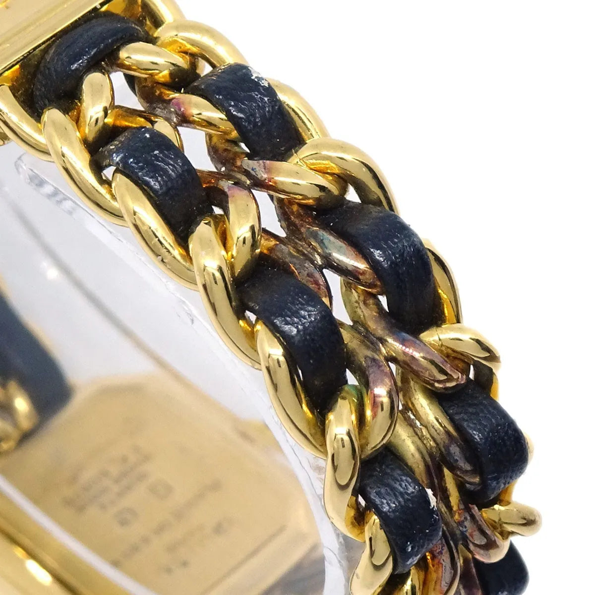 Chanel Premiere Rock Quartz Plated Metal And Leather Watch (Pre-Owned)