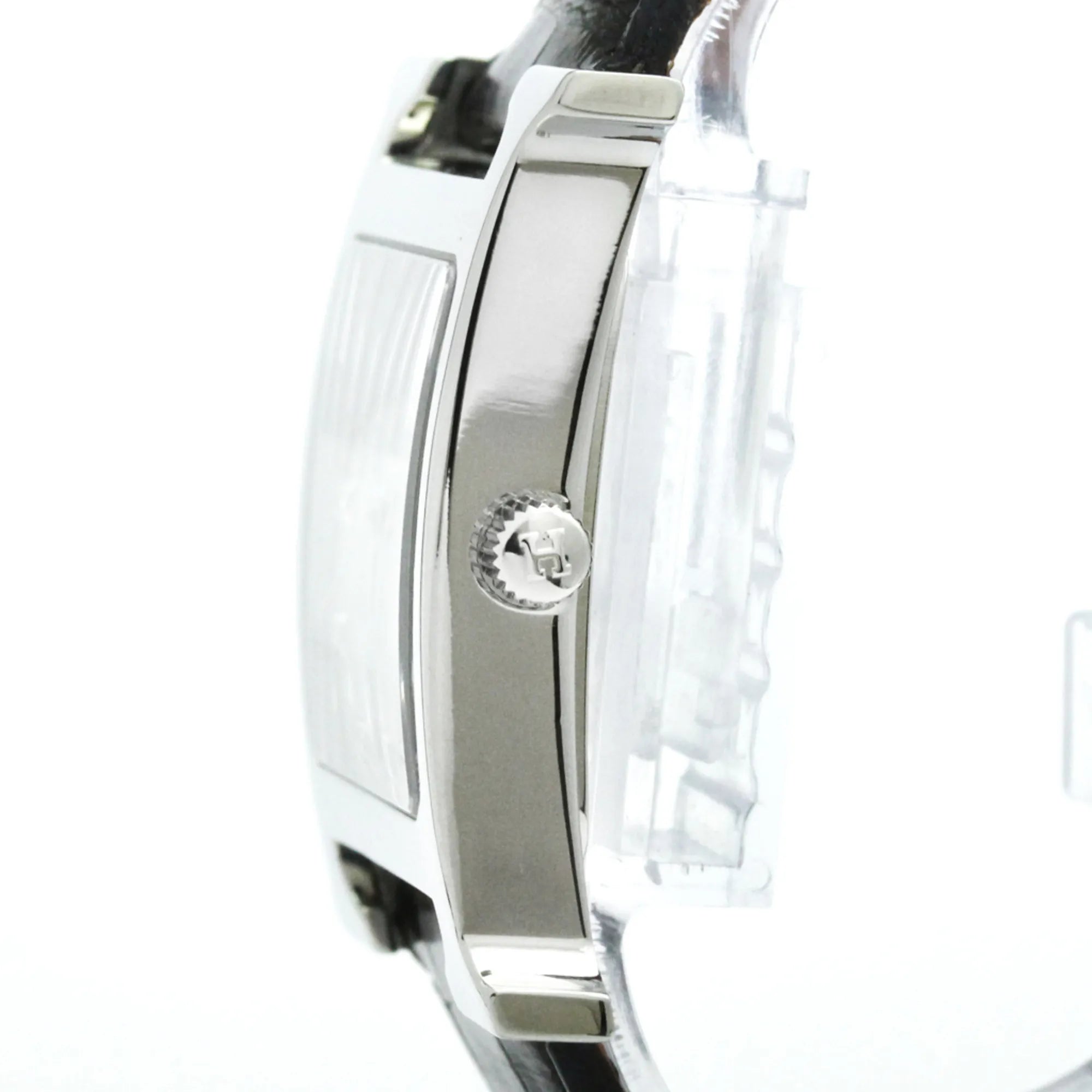 Hermes Heure H Quartz Stainless Steel And Alligator With Diamond Markers And Mother Of Pearl Watch (Pre-Owned)
