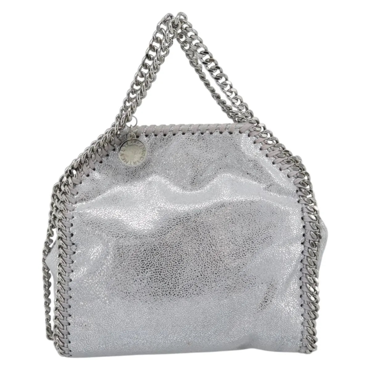Stella Mccartney Falabella Fold Over Faux Leather Silver Polyester Shoulder Bag Bag (Pre-Owned)