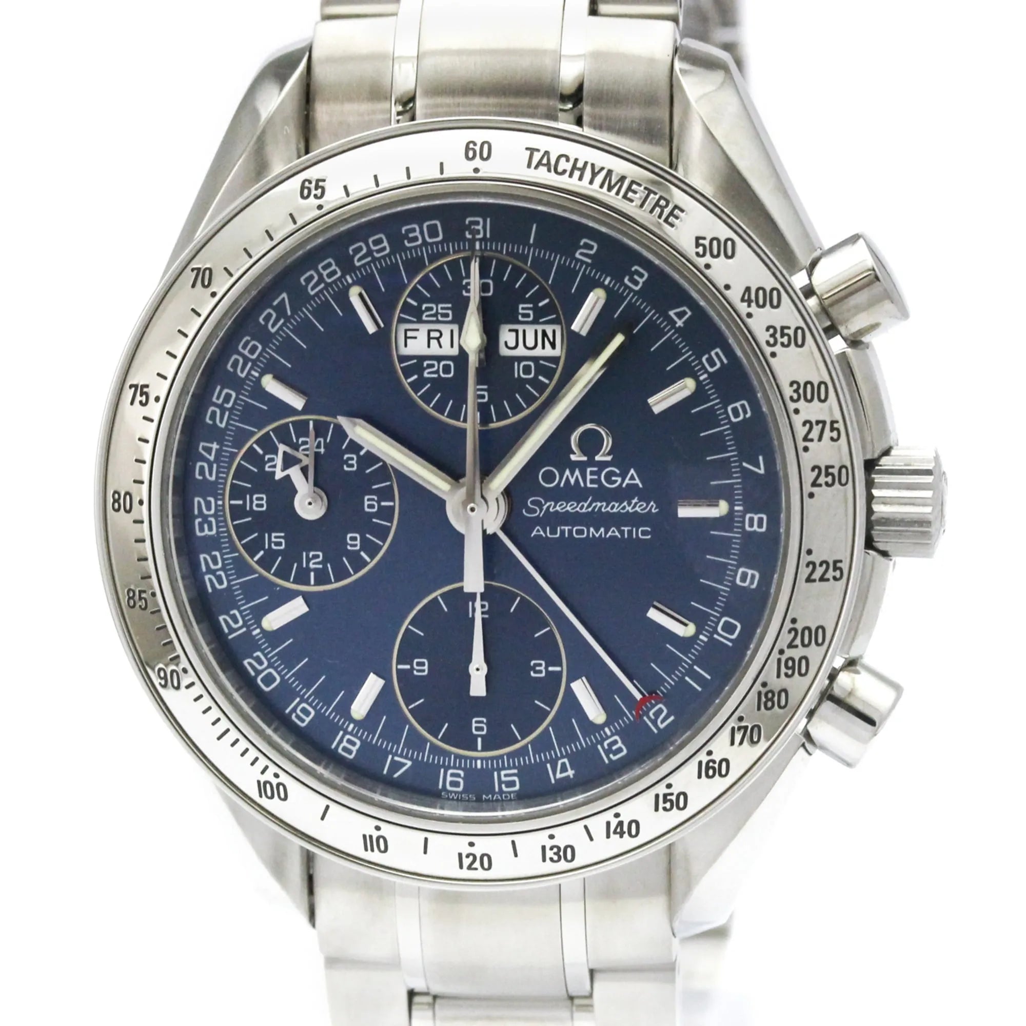 Omega Speedmaster Date/Day-Date Chronograph Automatic Stainless Steel Watch (Pre-Owned)