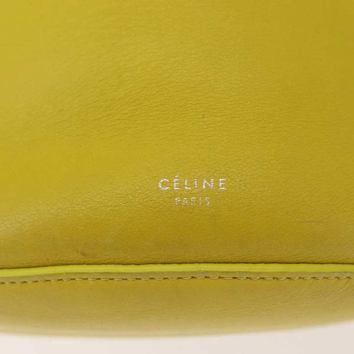 Celine Long Strap Big Bag Bucket Leather Yellow Leather Shoulder Bag Bag (Pre-Owned)