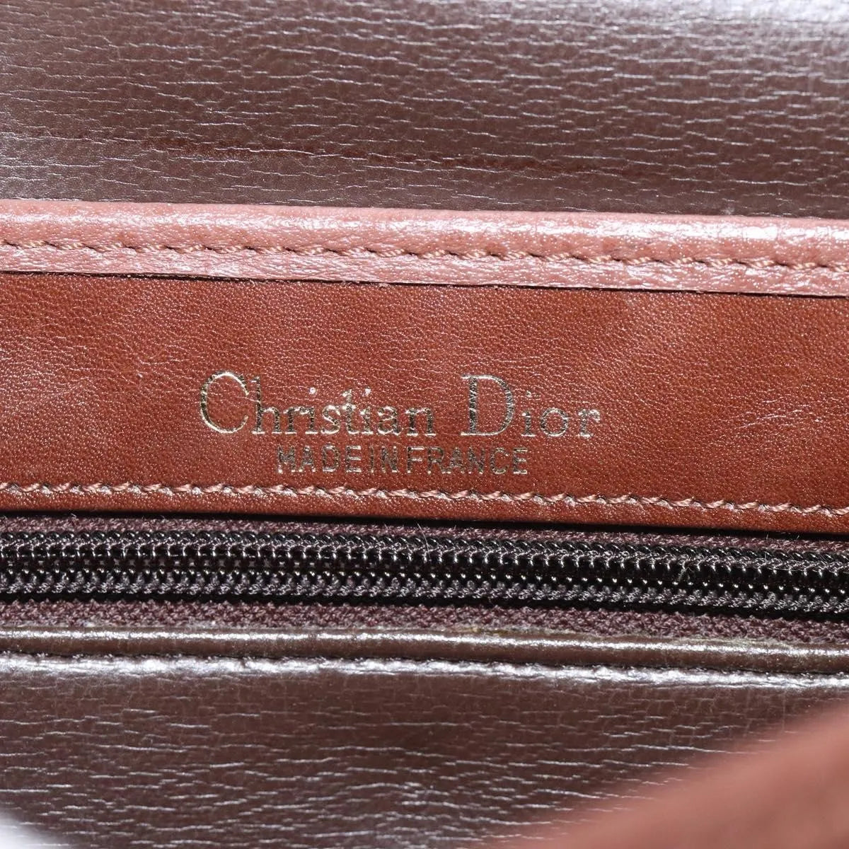 Christian Dior Vintage Cd Flap Leather Brown Leather Shoulder Bag Bag (Pre-Owned)