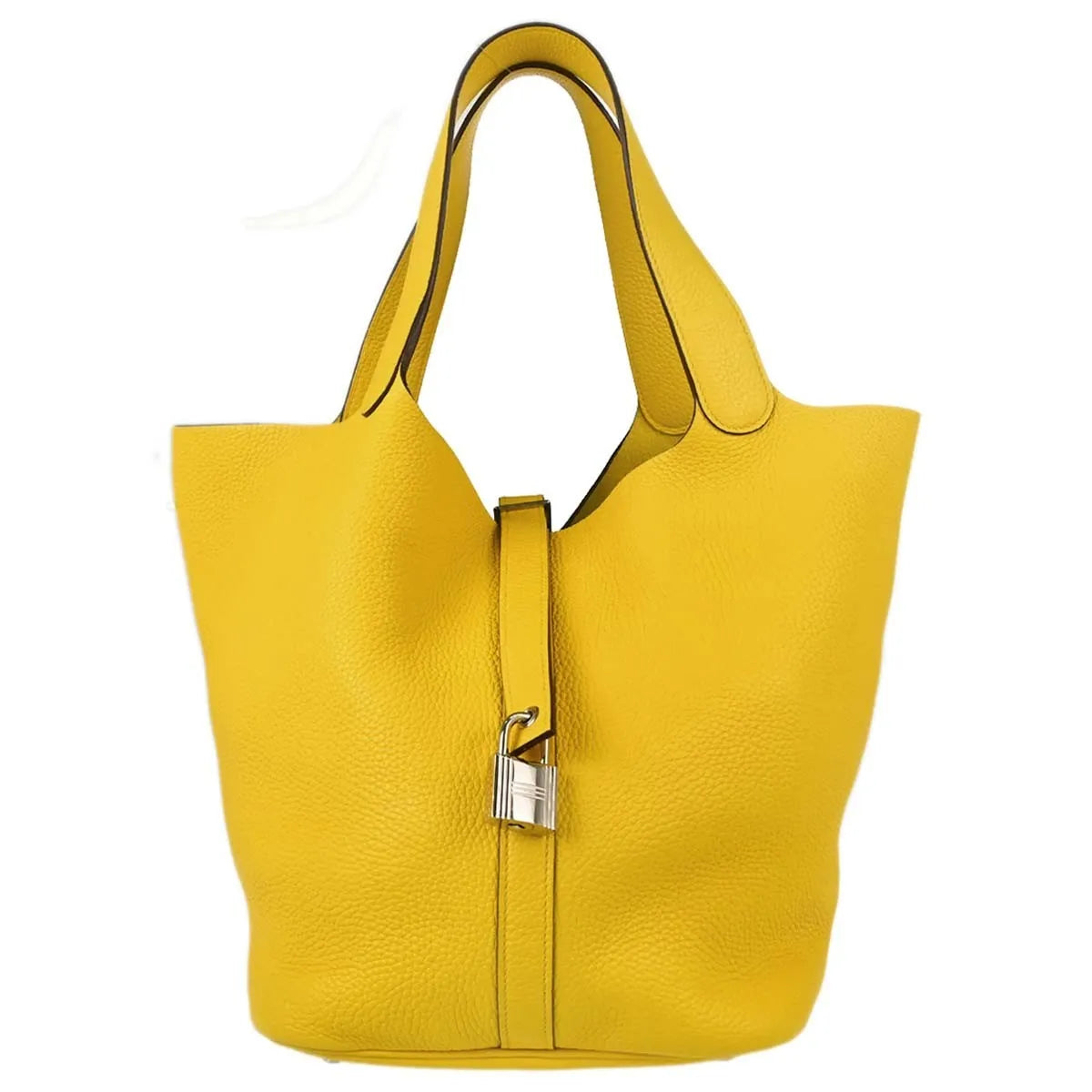 Hermes Picotin Lock Clemence Yellow Leather Handbag (Pre-Owned)