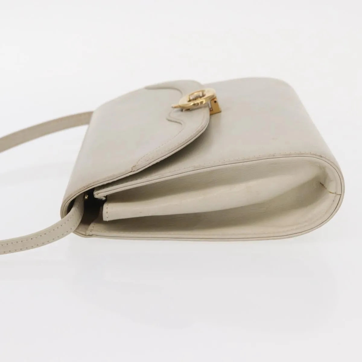 Celine Vintage Leather Ecru Leather Shoulder Bag Bag (Pre-Owned)