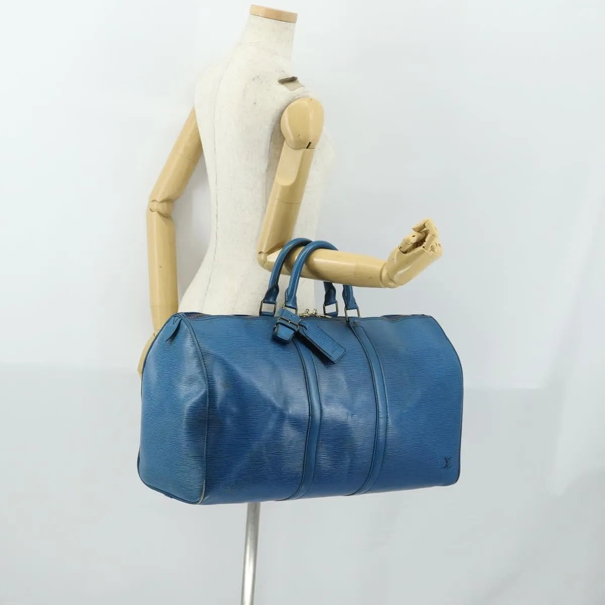 Louis Vuitton Keepall Epi Leather Blue Leather Travel Bag Bag (Pre-Owned)