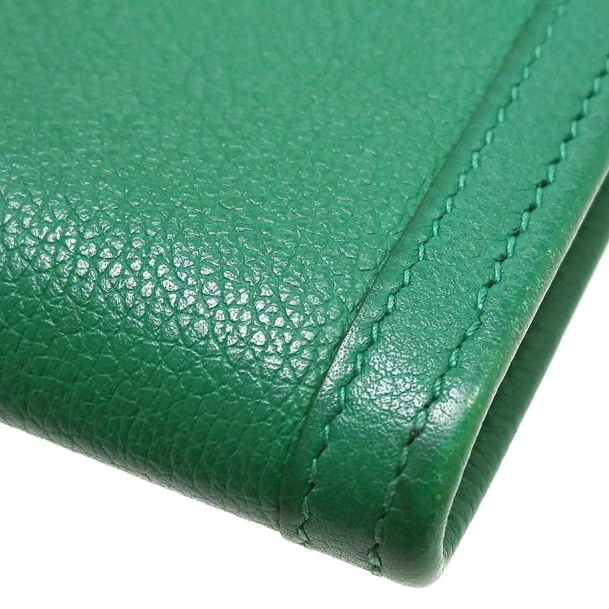 Hermes Jige Elan Clutch Epsom Green Leather Clutche & Pouche Bag (Pre-Owned)