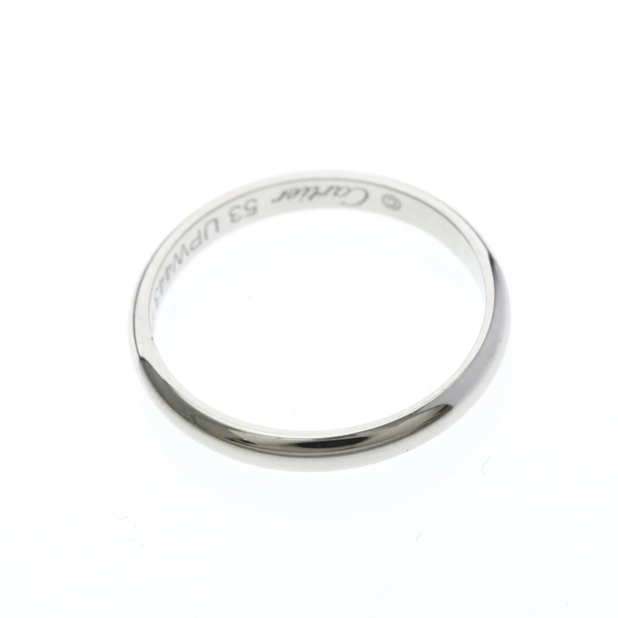 Cartier 1895 Wedding Band Platinum Silver Platinum Ring Jewelry (Pre-Owned)