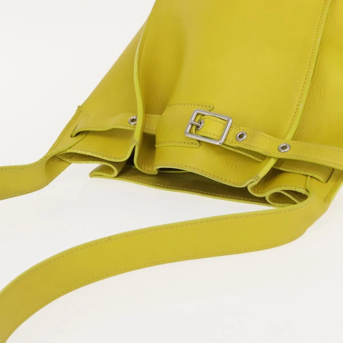 Celine Long Strap Big Bag Bucket Leather Yellow Leather Shoulder Bag Bag (Pre-Owned)