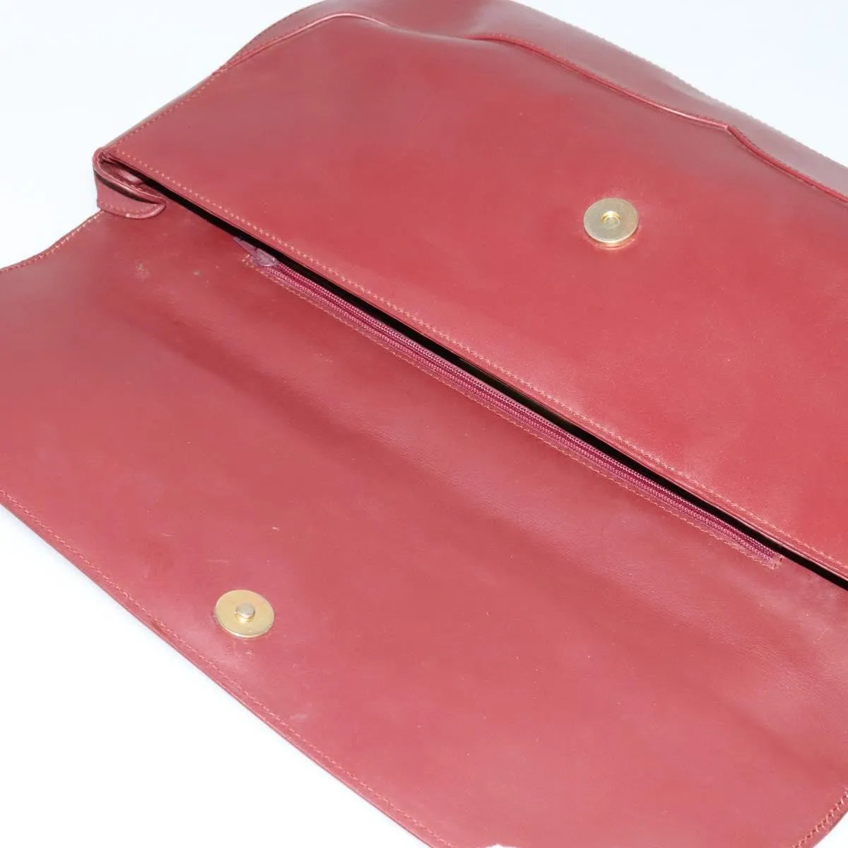 Cartier Must De Cartier Clutch Leather Burgundy Leather Clutche & Pouche Bag (Pre-Owned)