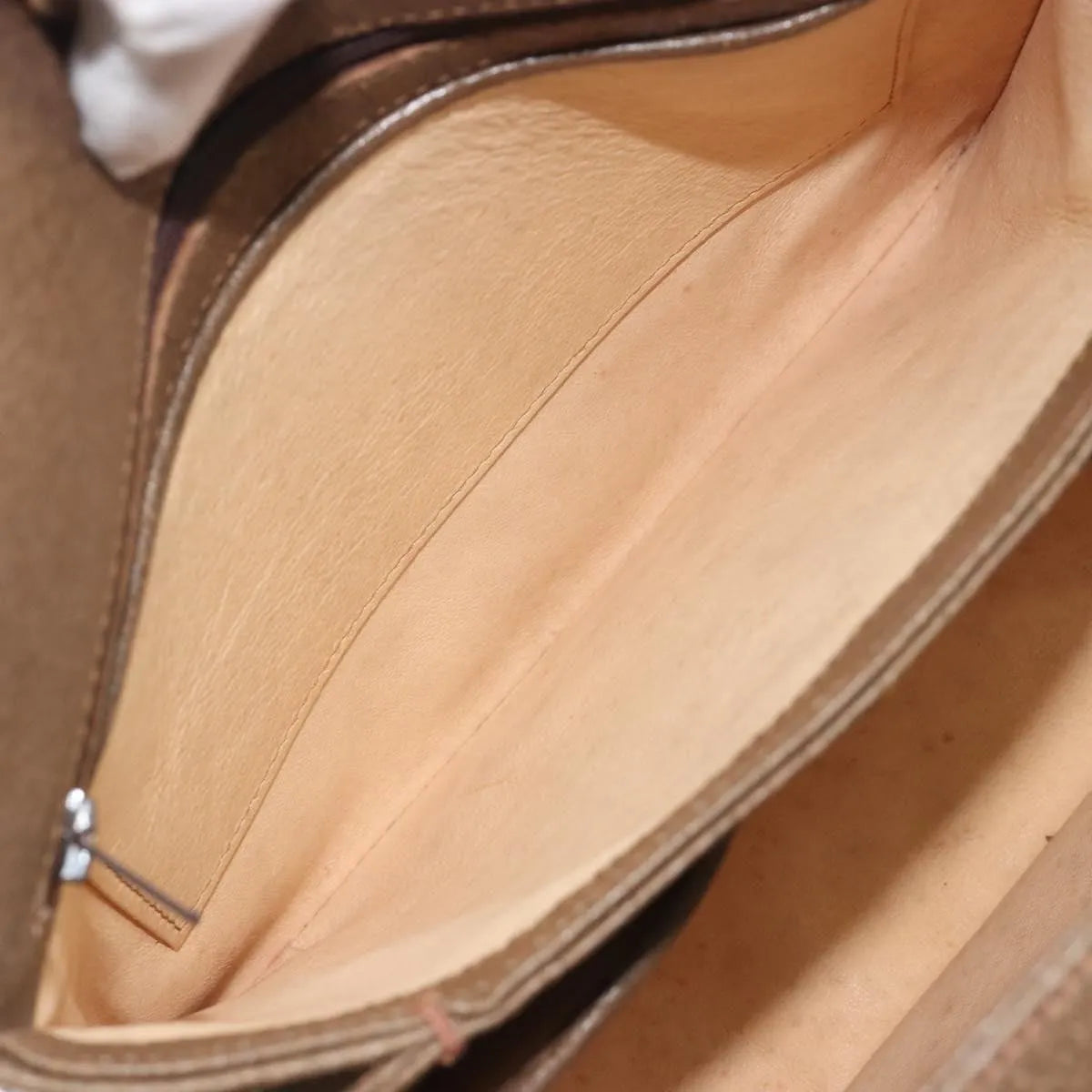 Gucci Vintage Convertible Box Leather Brown Leather Handbag (Pre-Owned)