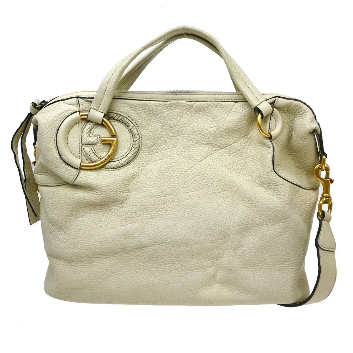Gucci Gg Shoulder Bag Gg Matelasse Leather Beige Leather Handbag (Pre-Owned)