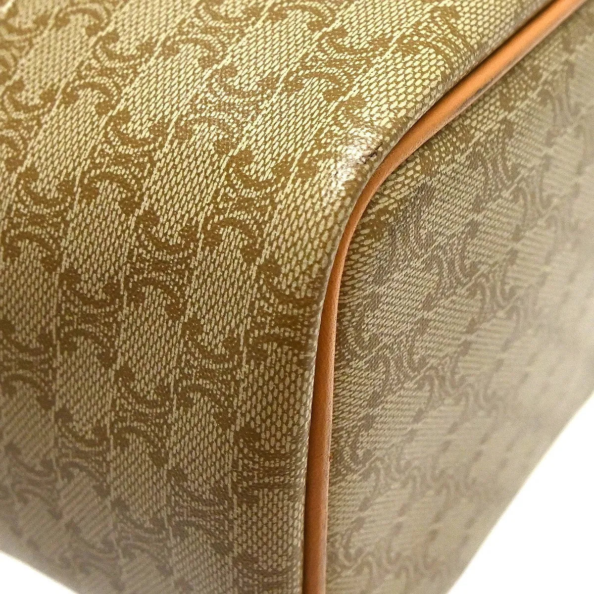 Celine Top Handle Vanity Box Leather Beige Pvc Handbag (Pre-Owned)