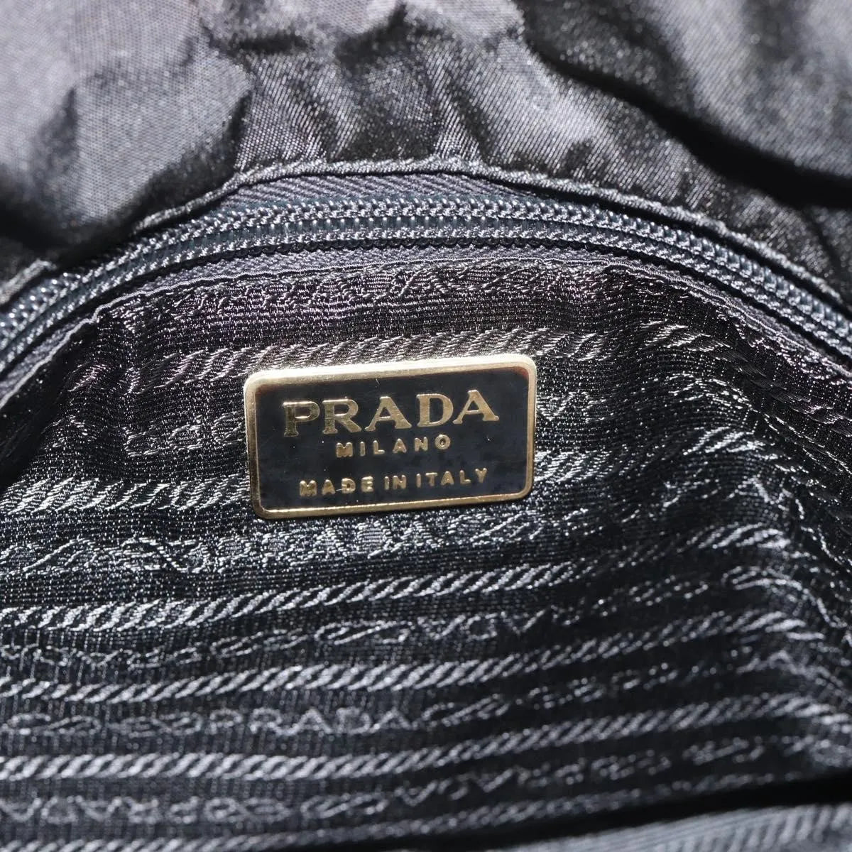 Prada Vintage Nappa Chain Tote Leather Black Leather Shoulder Bag Bag (Pre-Owned)