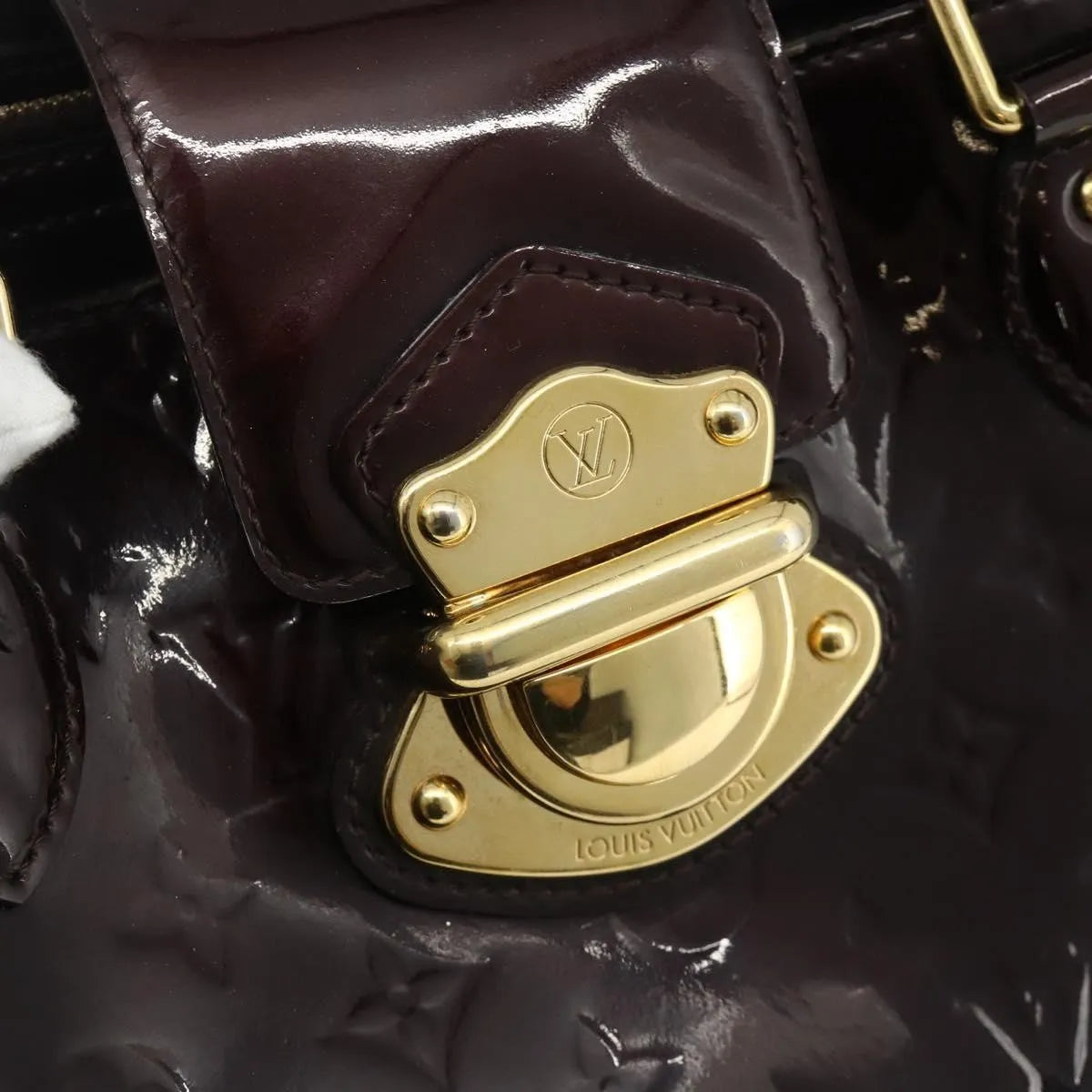 Louis Vuitton Melrose Avenue Monogram Vernis Burgundy Patent_Leather Handbag (Pre-Owned)