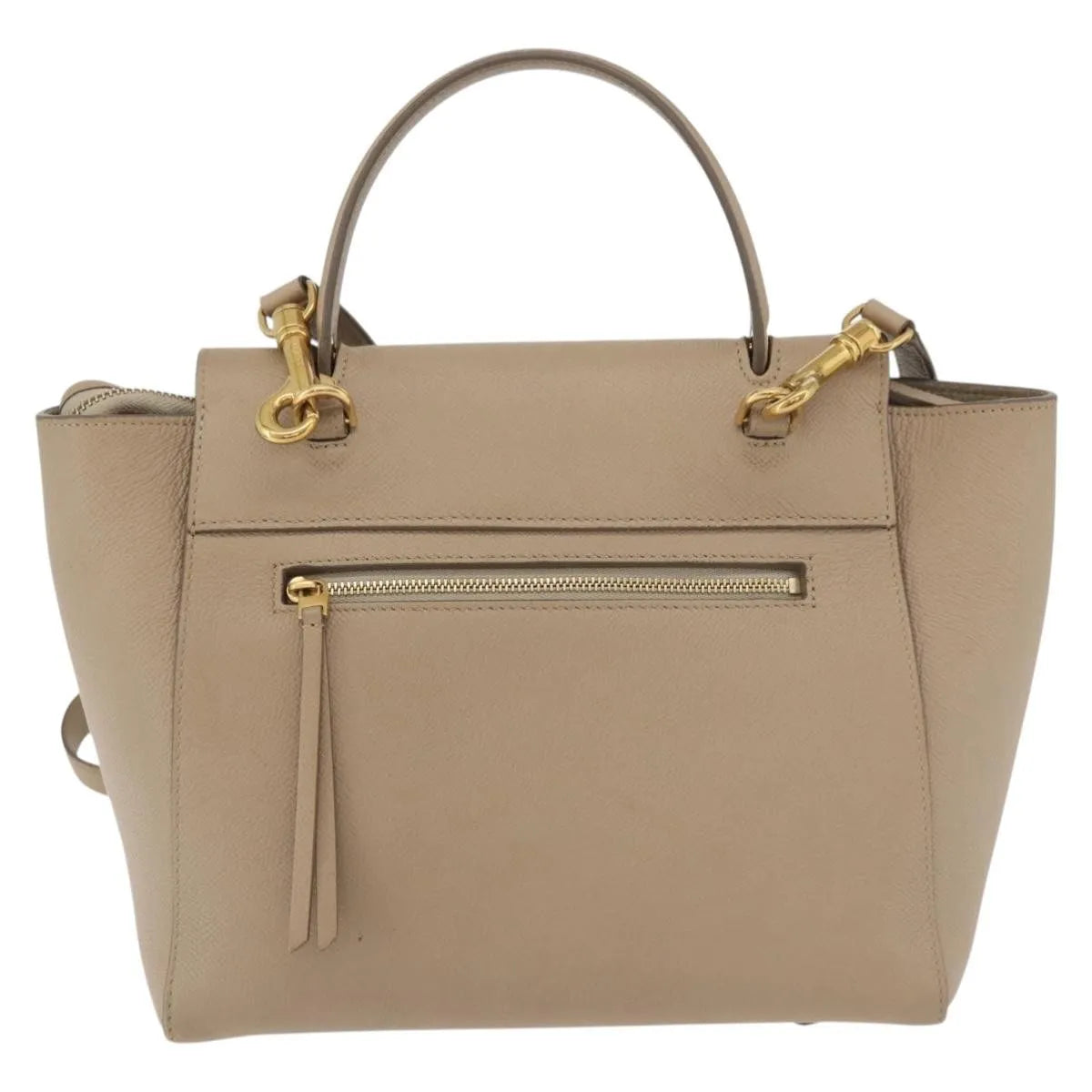 Celine Belt Calfskin Beige Leather Handbag (Pre-Owned)