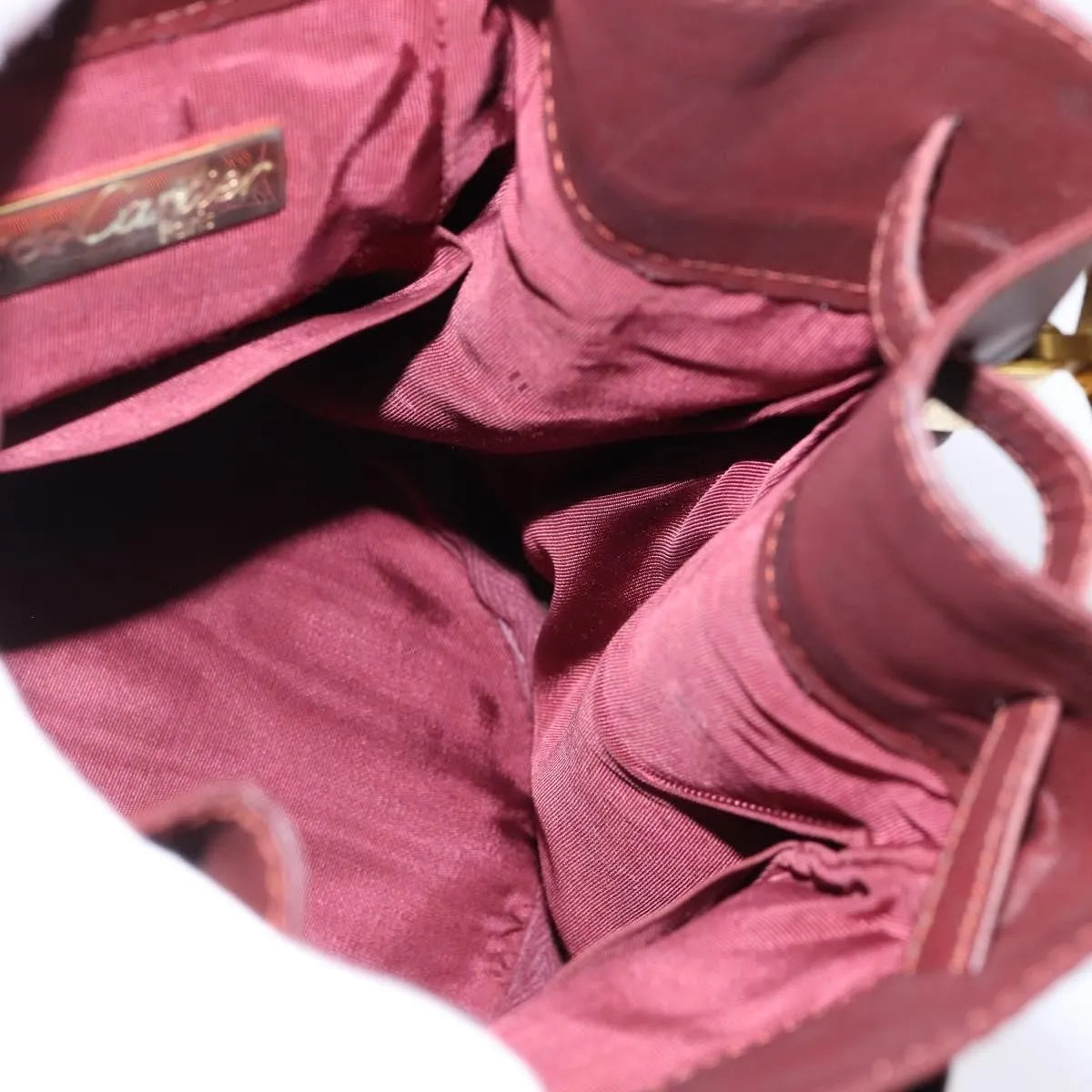 Cartier Must De Cartier Leather Burgundy Leather Shoulder Bag Bag (Pre-Owned)