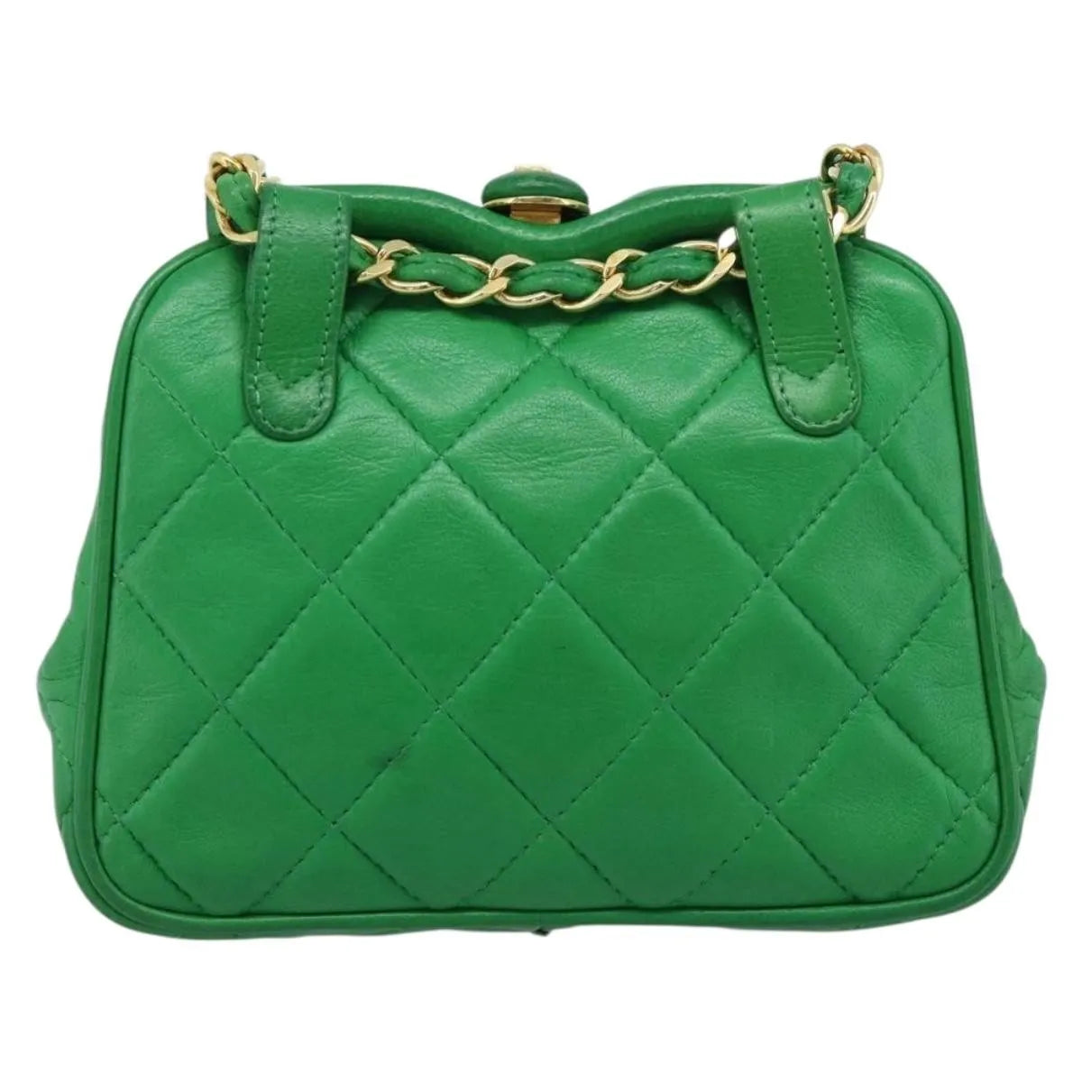 Chanel Coco Mark Quilted Lambskin Green Leather Shoulder Bag Bag (Pre-Owned)