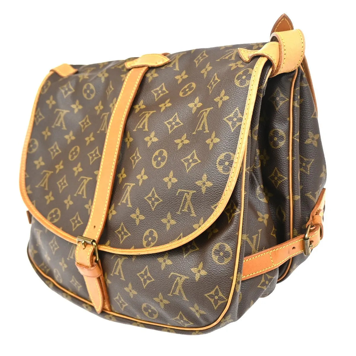 Louis Vuitton Saumur Monogram Canvas Brown Canvas Shoulder Bag Bag (Pre-Owned)
