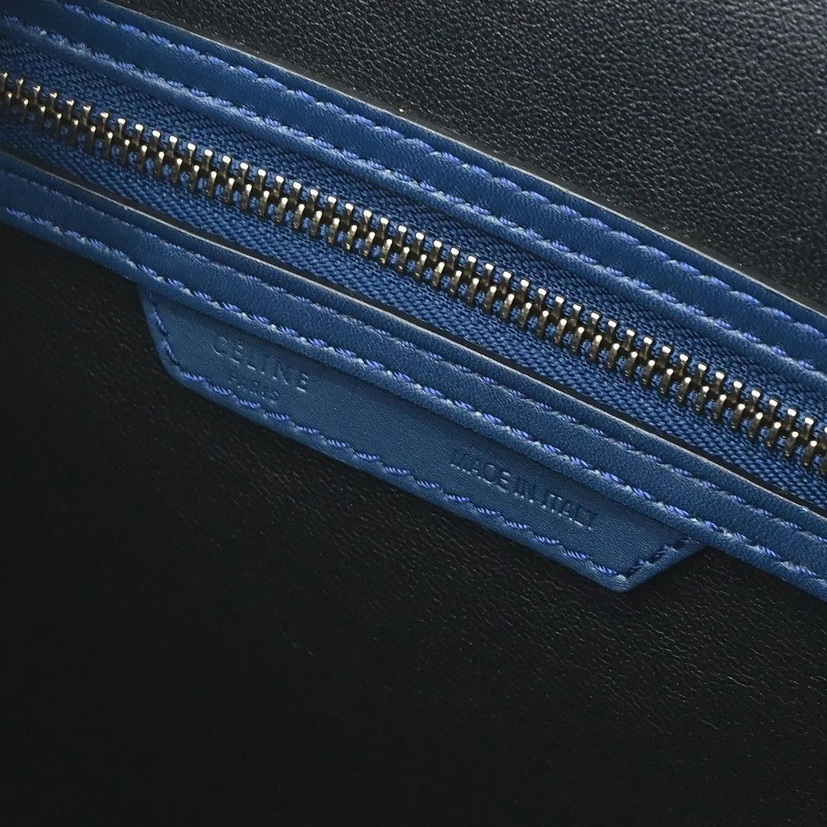 Celine Luggage Smooth Leather Blue Leather Handbag (Pre-Owned)