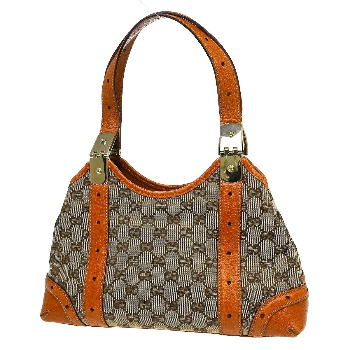 Gucci Gg Shoulder Bag Gg Matelasse Leather Beige Canvas Handbag (Pre-Owned)