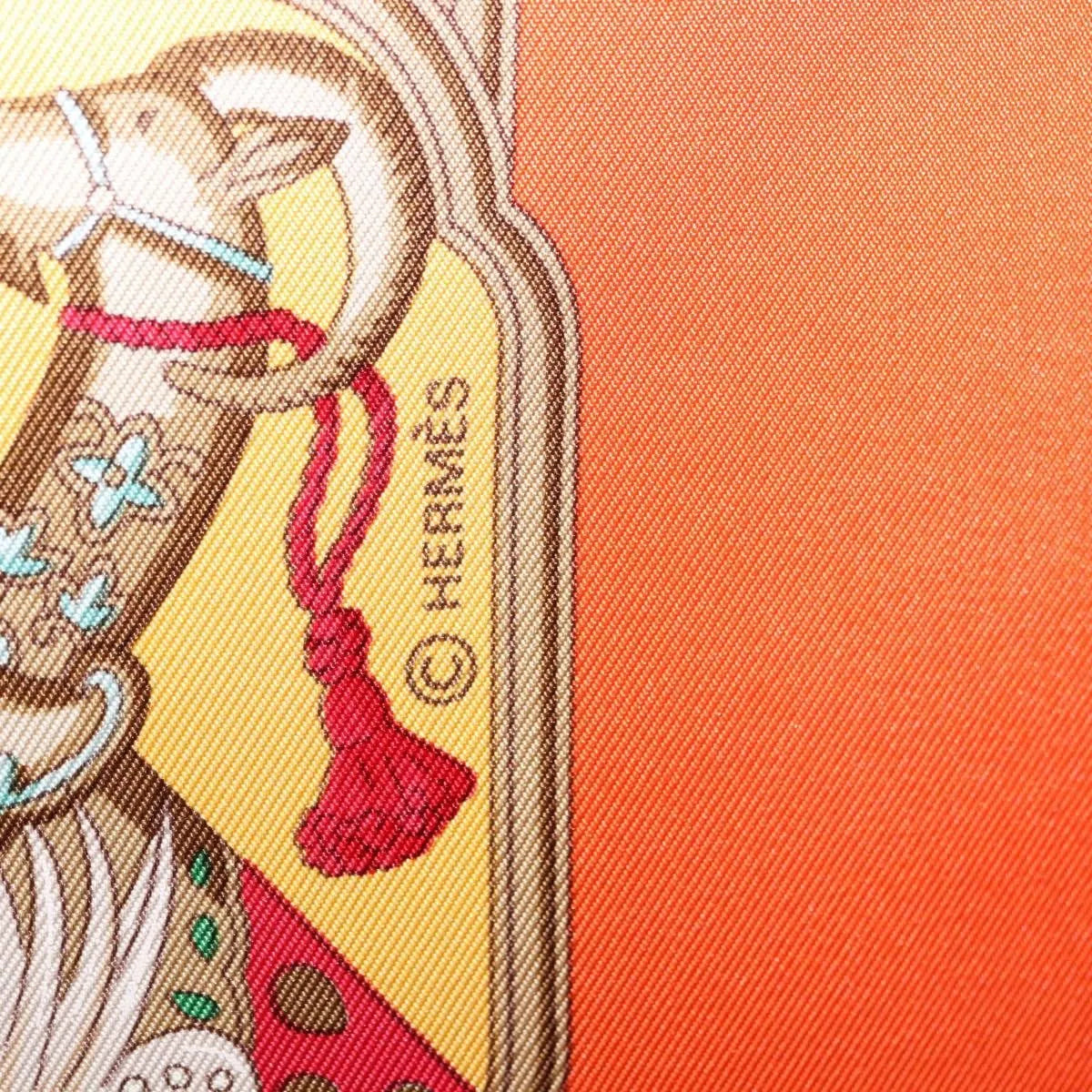 Hermes Carré 90 Silk Multicolor Orange Silk Scarve & Shawl Accessory (Pre-Owned)