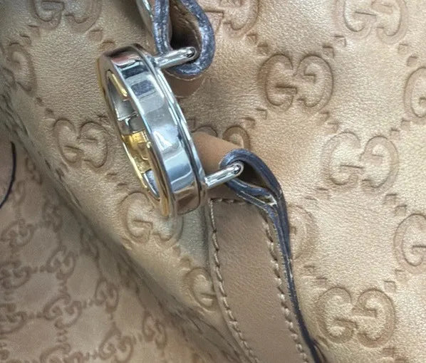 Gucci Twins Tote Guccissima Leather Brown Leather Tote Bag Bag (Pre-Owned)