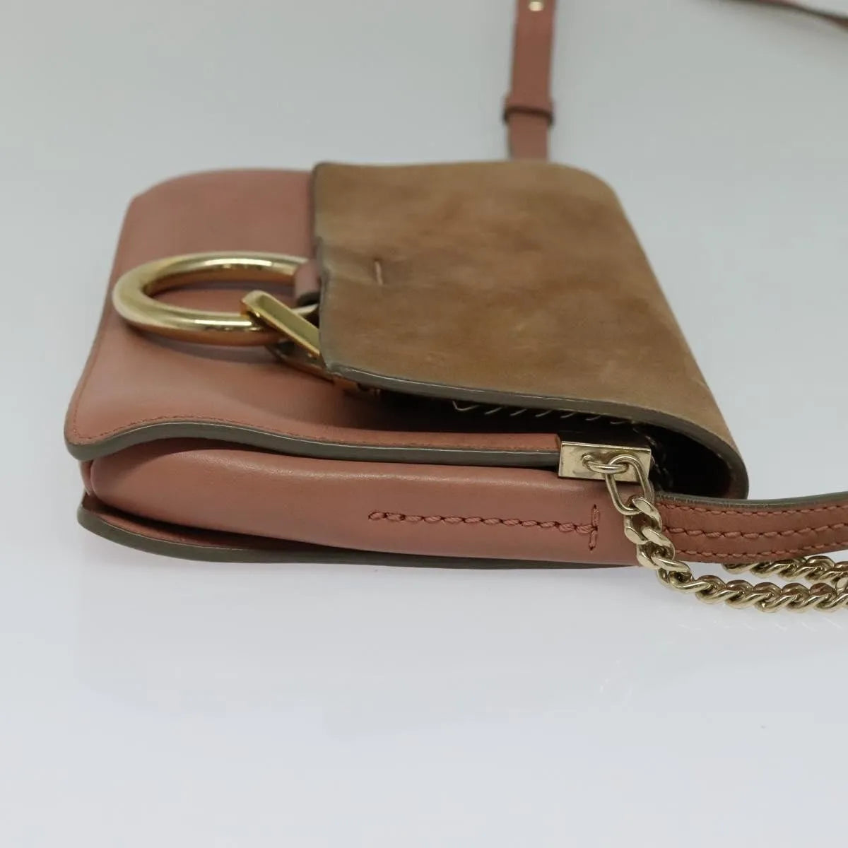 Chloe Faye Shoulder Bag Leather And Suede Pink Leather Shoulder Bag Bag (Pre-Owned)