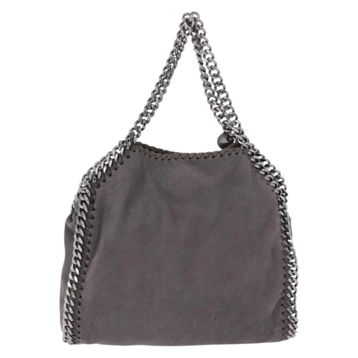 Stella Mccartney Falabella Fold Over Faux Leather Gray Polyester Shoulder Bag Bag (Pre-Owned)