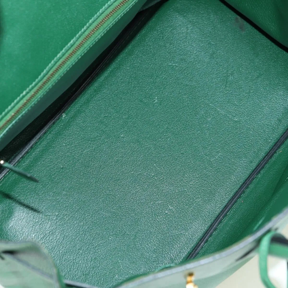 Hermes Birkin Handbag Green Togo With Gold Hardware Green Leather Handbag (Pre-Owned)