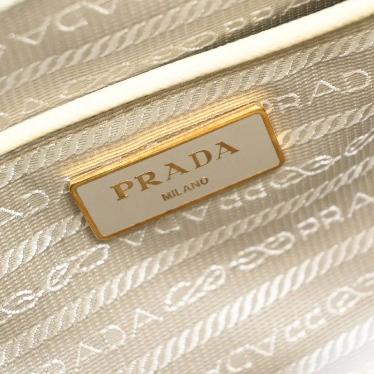 Prada Open Promenade Saffiano Leather Yellow Leather Handbag (Pre-Owned)