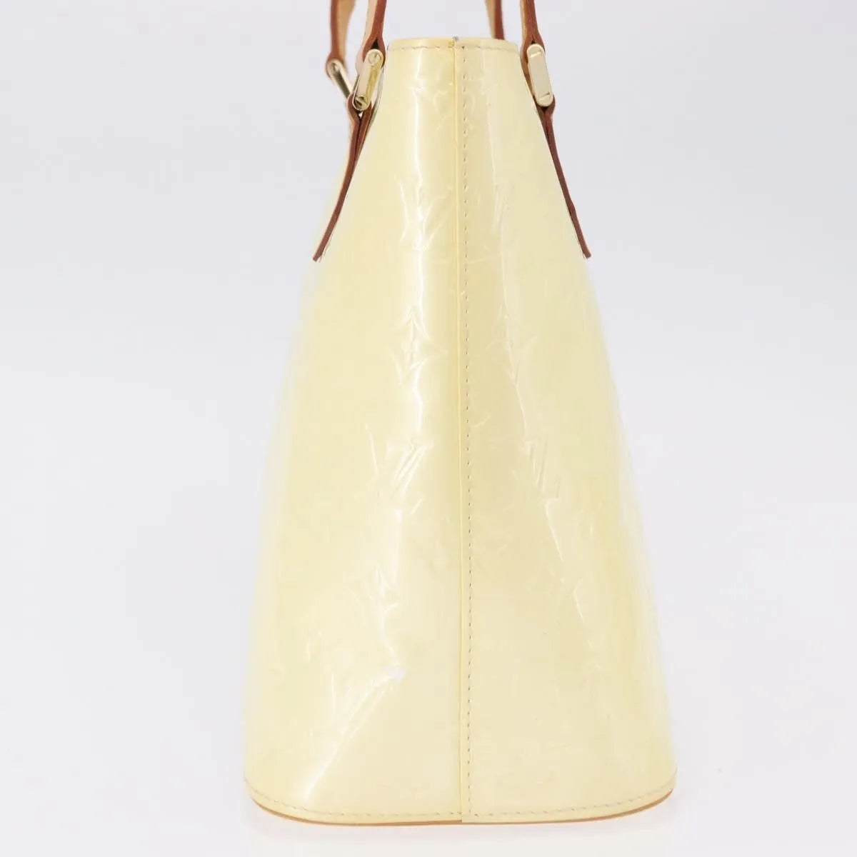 Louis Vuitton Houston Monogram Vernis Beige Patent_Leather Handbag (Pre-Owned)