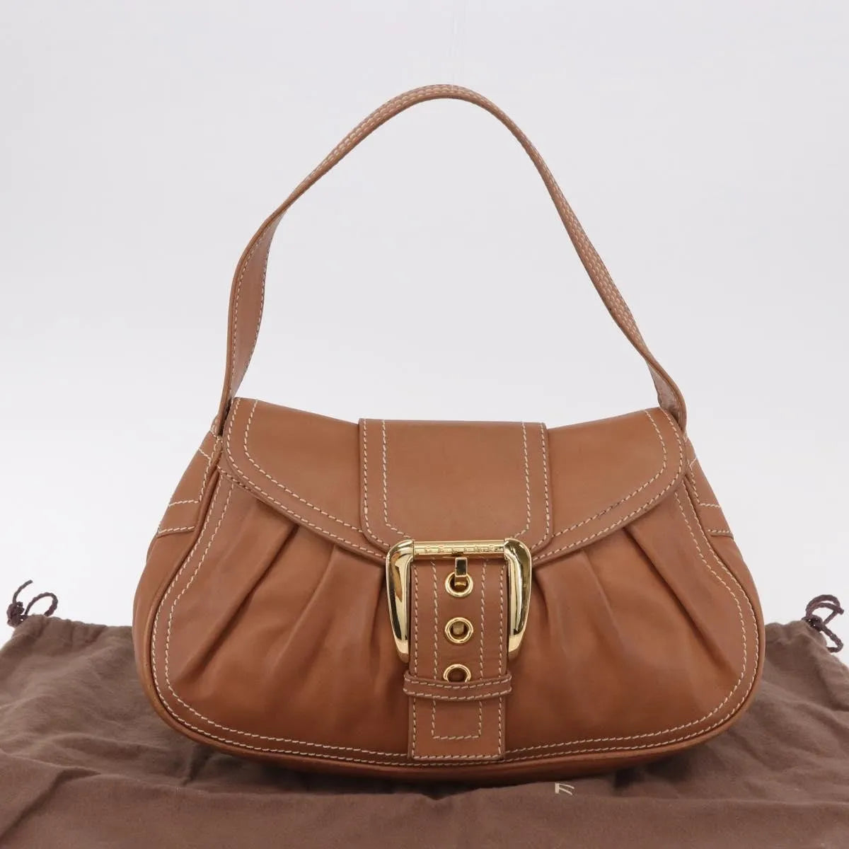 Celine Biker Boogie Satchel Leather Brown Leather Shoulder Bag Bag (Pre-Owned)