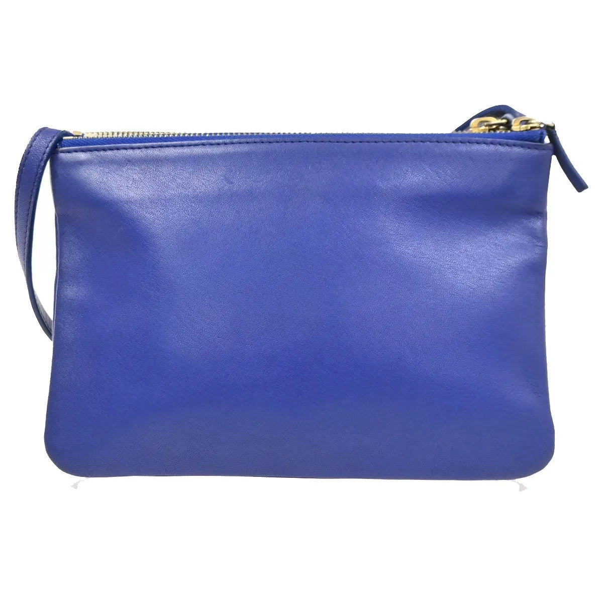 Celine Trio Leather Blue Leather Shoulder Bag Bag (Pre-Owned)