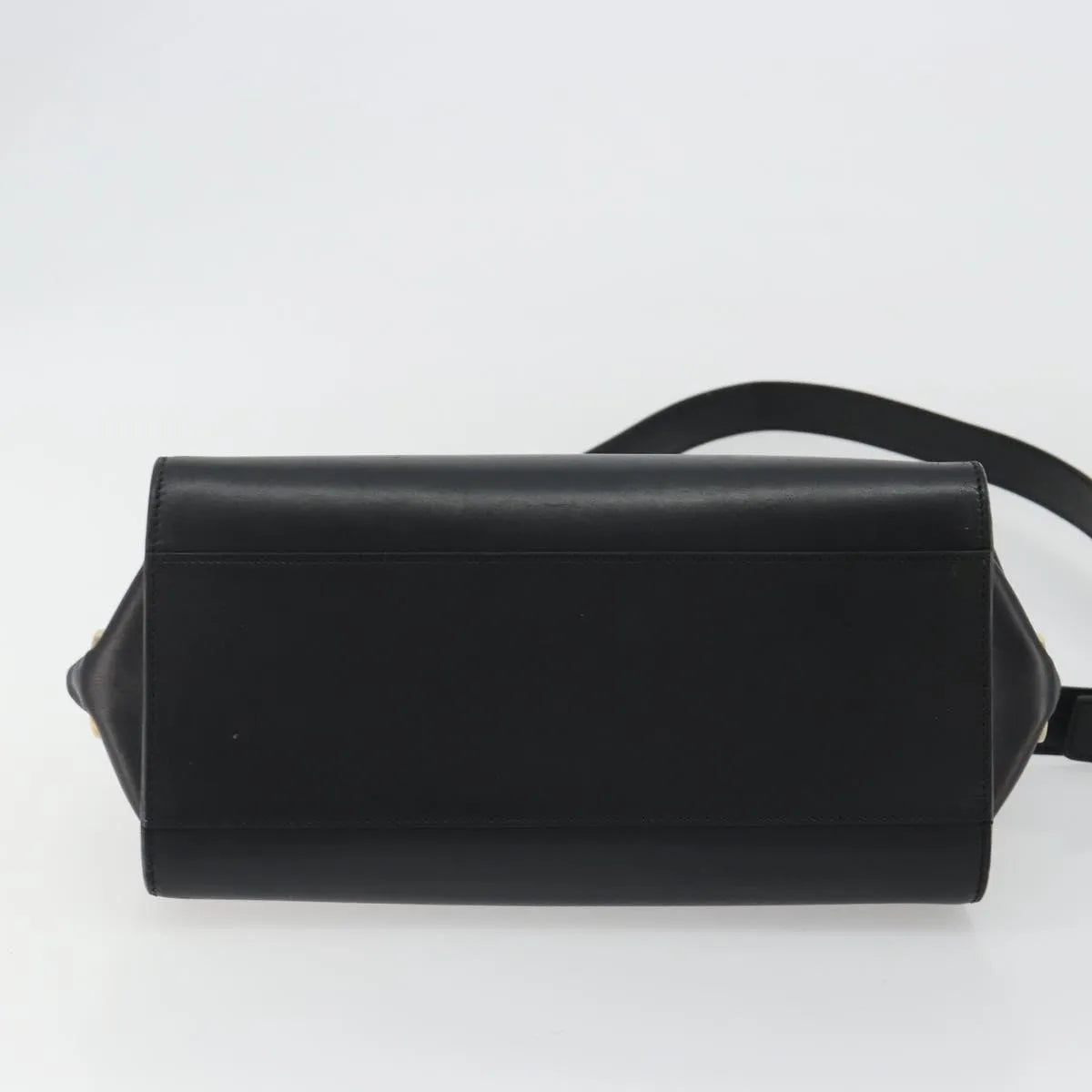 Salvatore Ferragamo Sofia Satchel Smooth Leather Black Leather Handbag (Pre-Owned)
