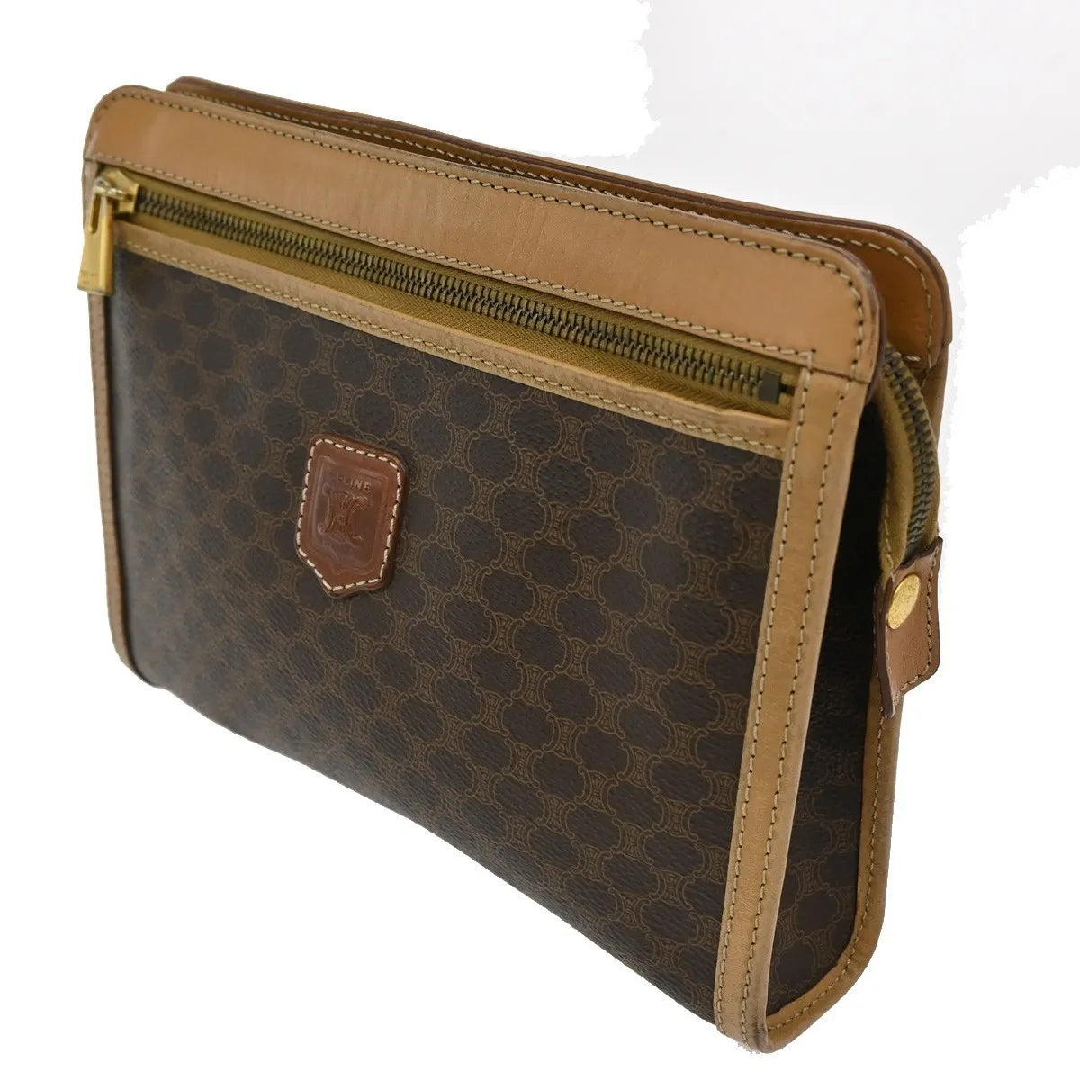 Celine Macadam Pochette Canvas And Leather Brown Canvas Clutche & Pouche Bag (Pre-Owned)