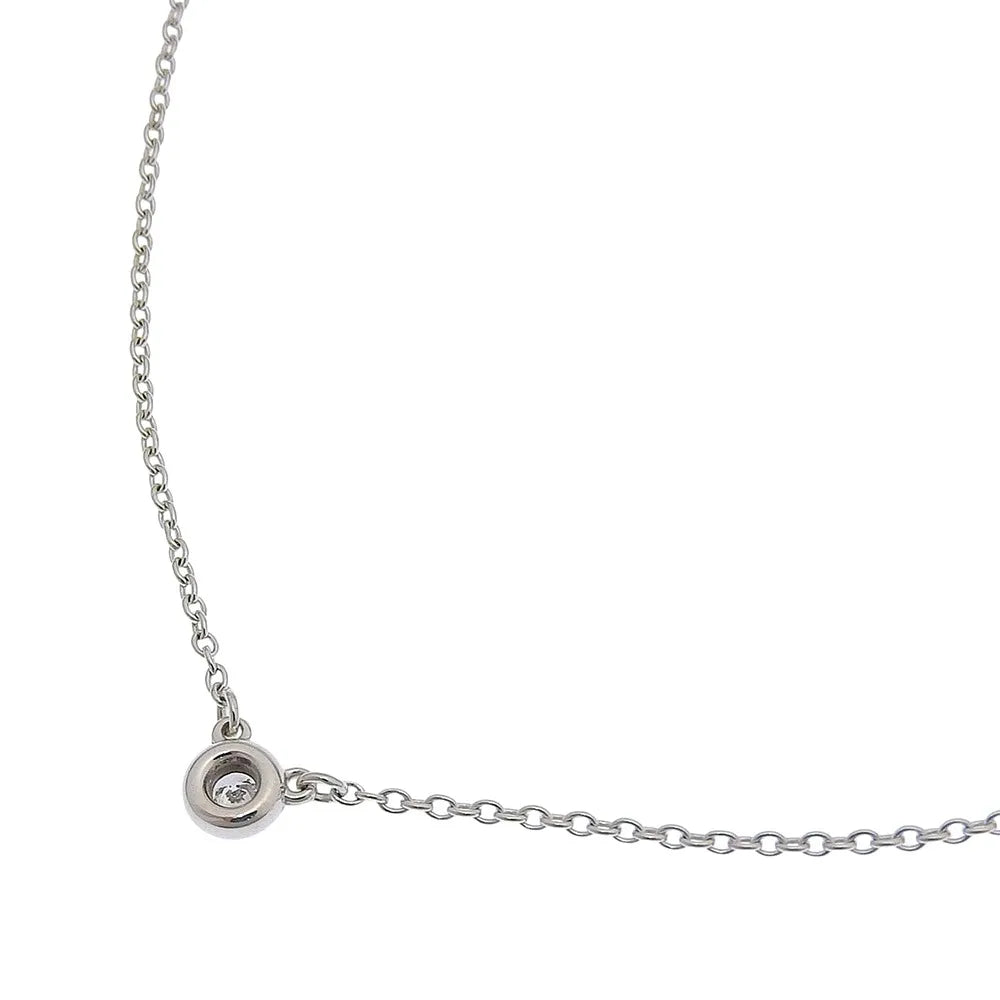 Tiffany & Co. Elsa Peretti Diamonds By The Yard 925 Silver With Diamond Silver Sterling_Silver Necklace Jewelry (Pre-Owned)
