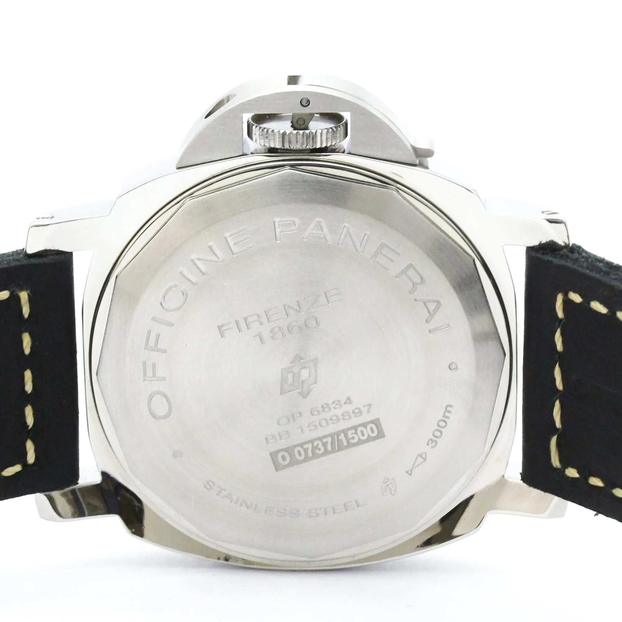 Panerai Luminor Base Logo Manual Stainless Steel And Leather Watch (Pre-Owned)
