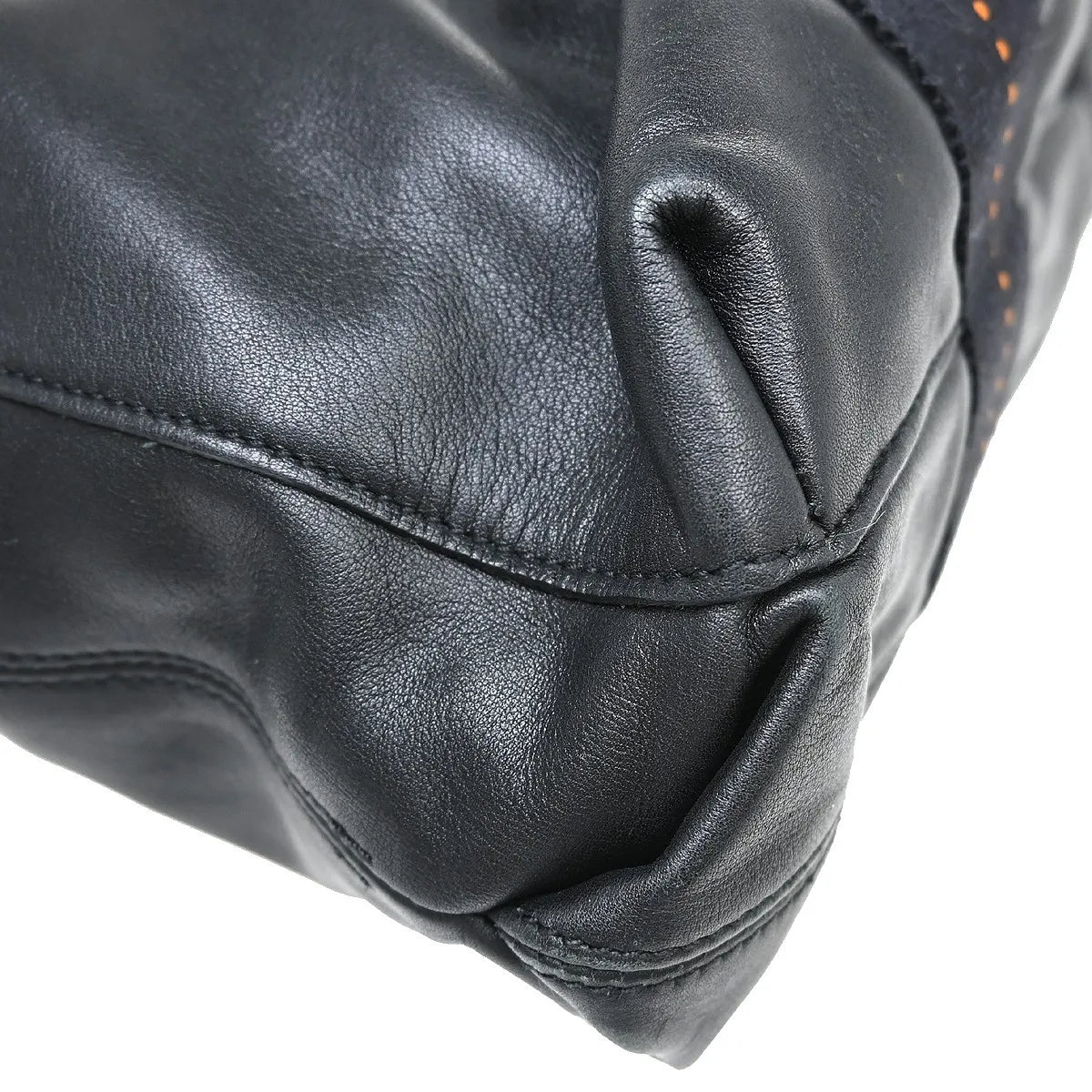 Hermes Horizontal Caravan Leather Black Leather Tote Bag Bag (Pre-Owned)