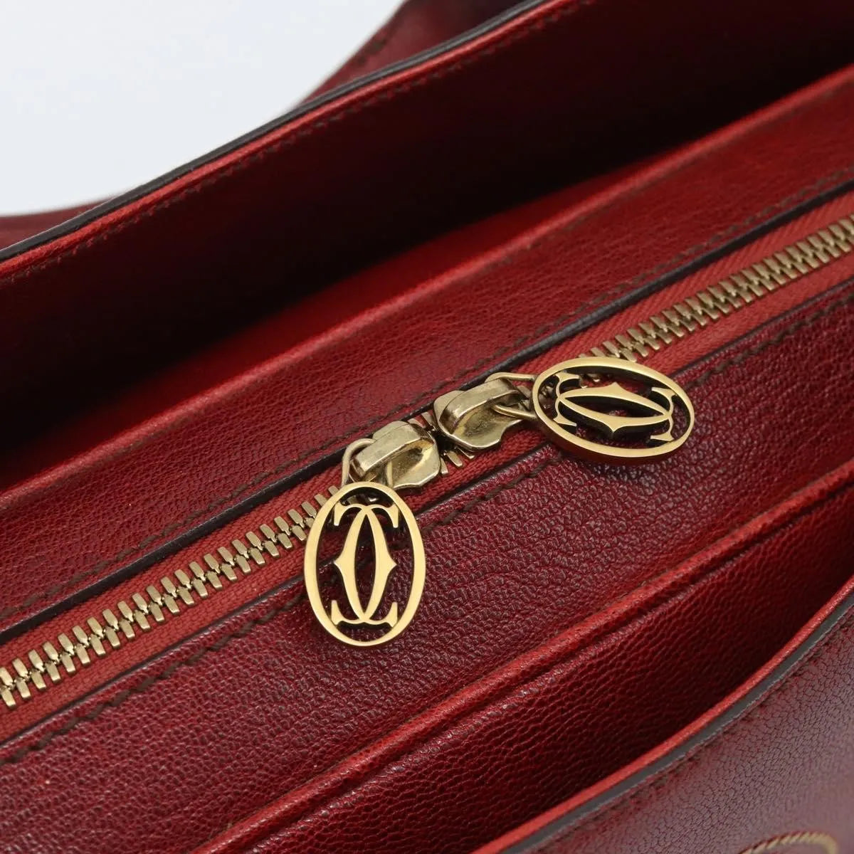 Cartier Marcello Leather Red Leather Handbag (Pre-Owned)