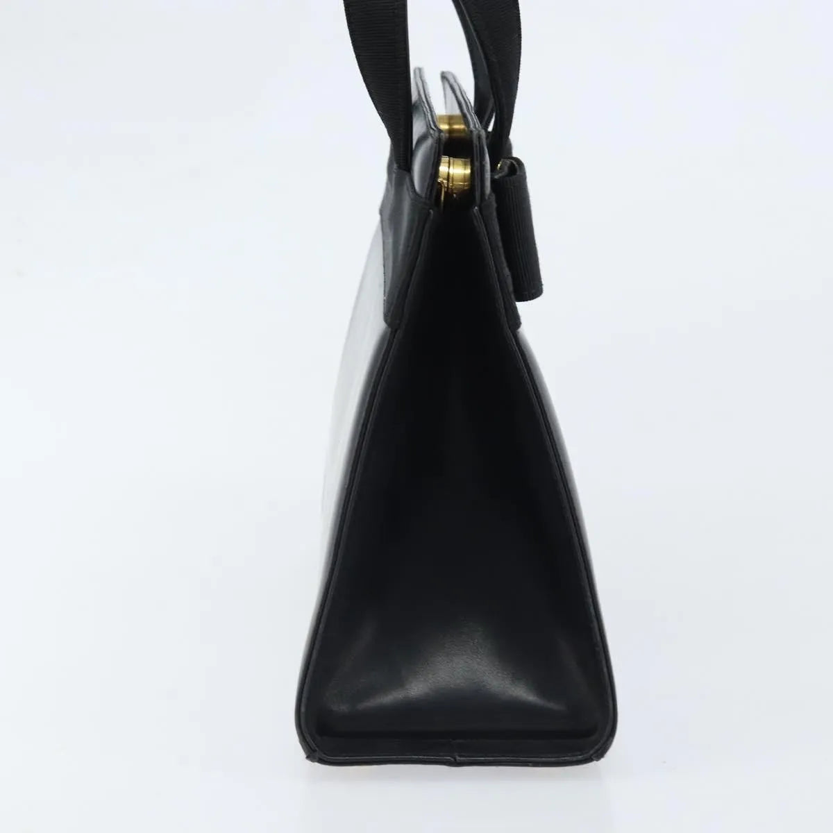 Salvatore Ferragamo Convertible Vara Bow Tote Leather Black Leather Handbag (Pre-Owned)