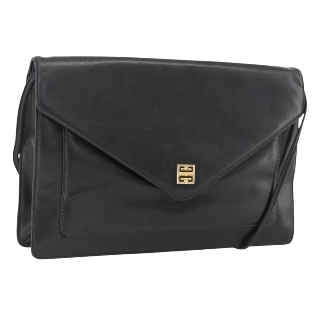 Givenchy Vintage 4G Leather Black Leather Shoulder Bag Bag (Pre-Owned)