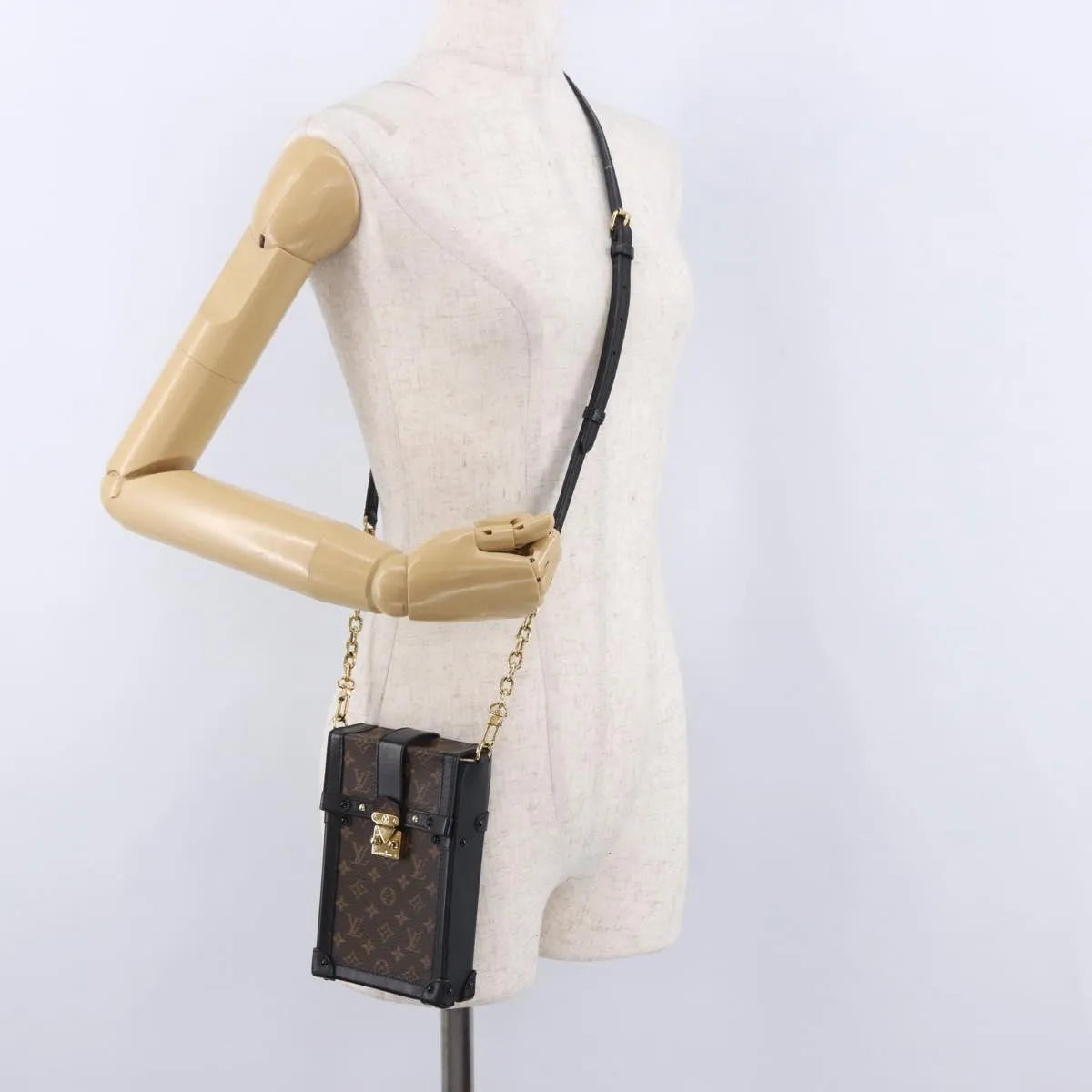 Louis Vuitton Vertical Trunk Pochette Monogram Canvas Brown Canvas Clutche & Pouche Bag (Pre-Owned)