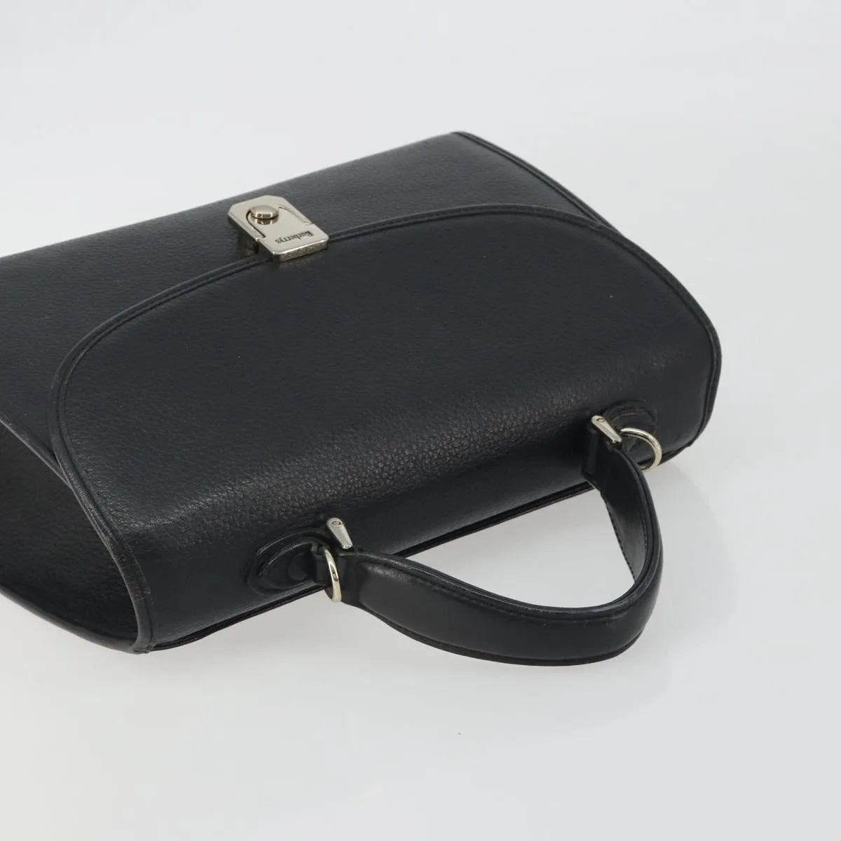 Burberry Vintage Leather Black Leather Handbag (Pre-Owned)