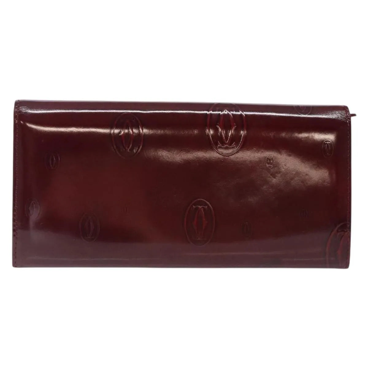 Cartier Happy Birthday Long Patent Leather Burgundy Patent_Leather Wallets Accessory (Pre-Owned)