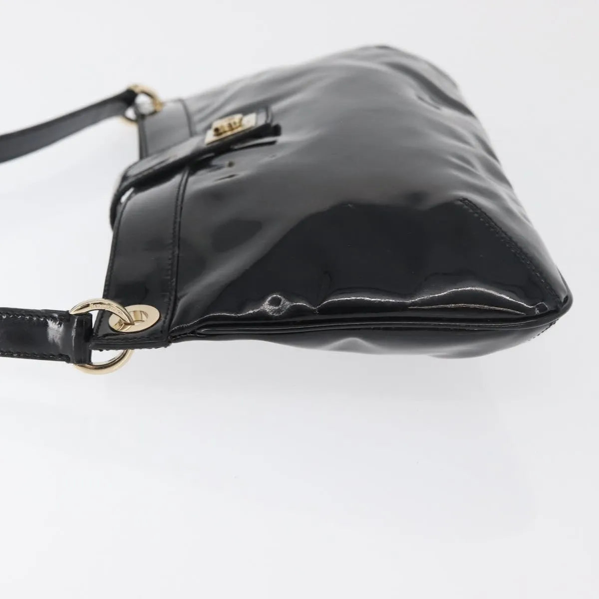 Salvatore Ferragamo Gancini Shoulder Bag Patent Leather Black Patent_Leather Shoulder Bag Bag (Pre-Owned)