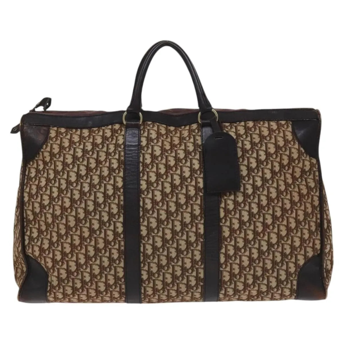 Christian Dior Vintage Trotter Boston Diorissimo Canvas Brown Canvas Handbag (Pre-Owned)