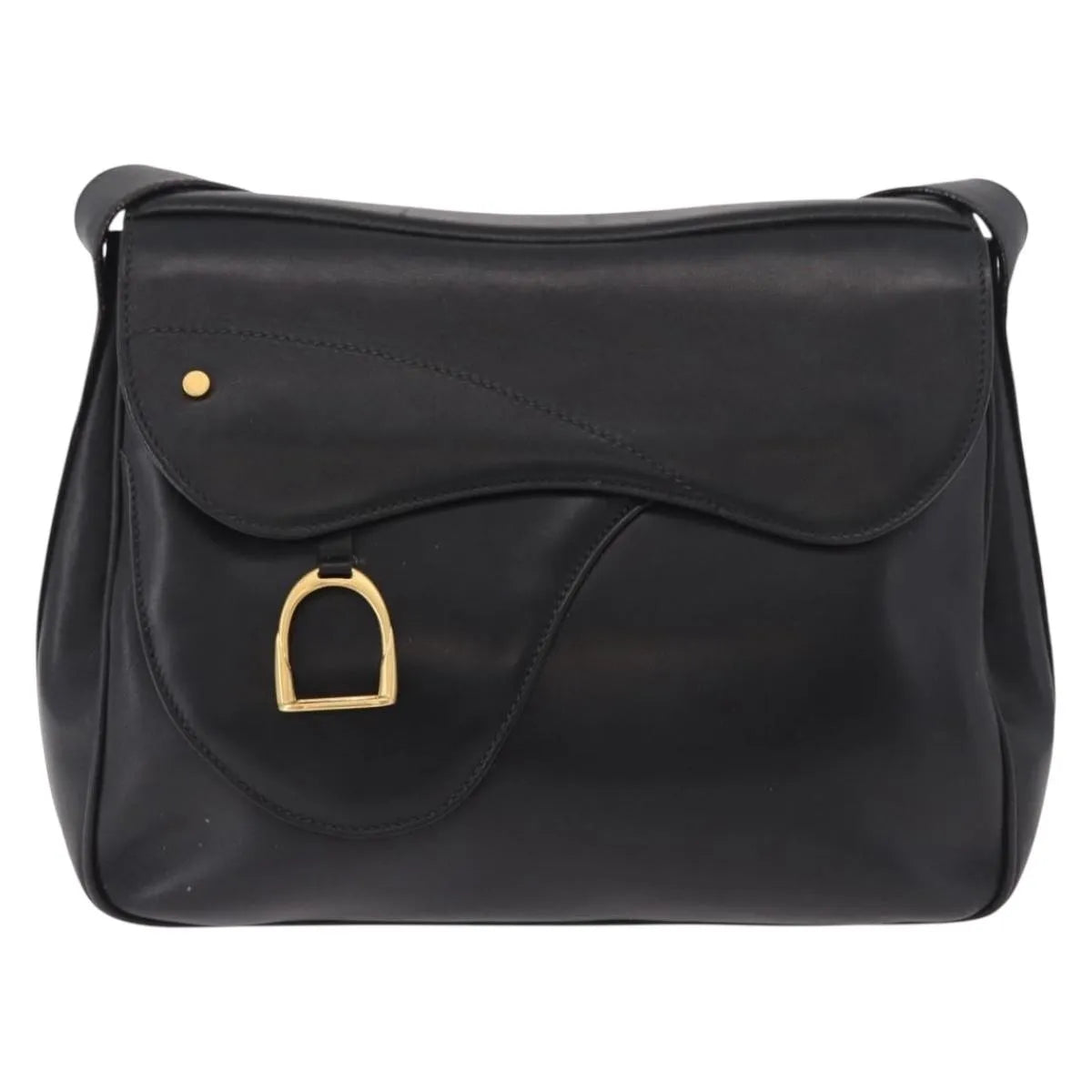 Gucci Vintage Leather Black Leather Shoulder Bag Bag (Pre-Owned)
