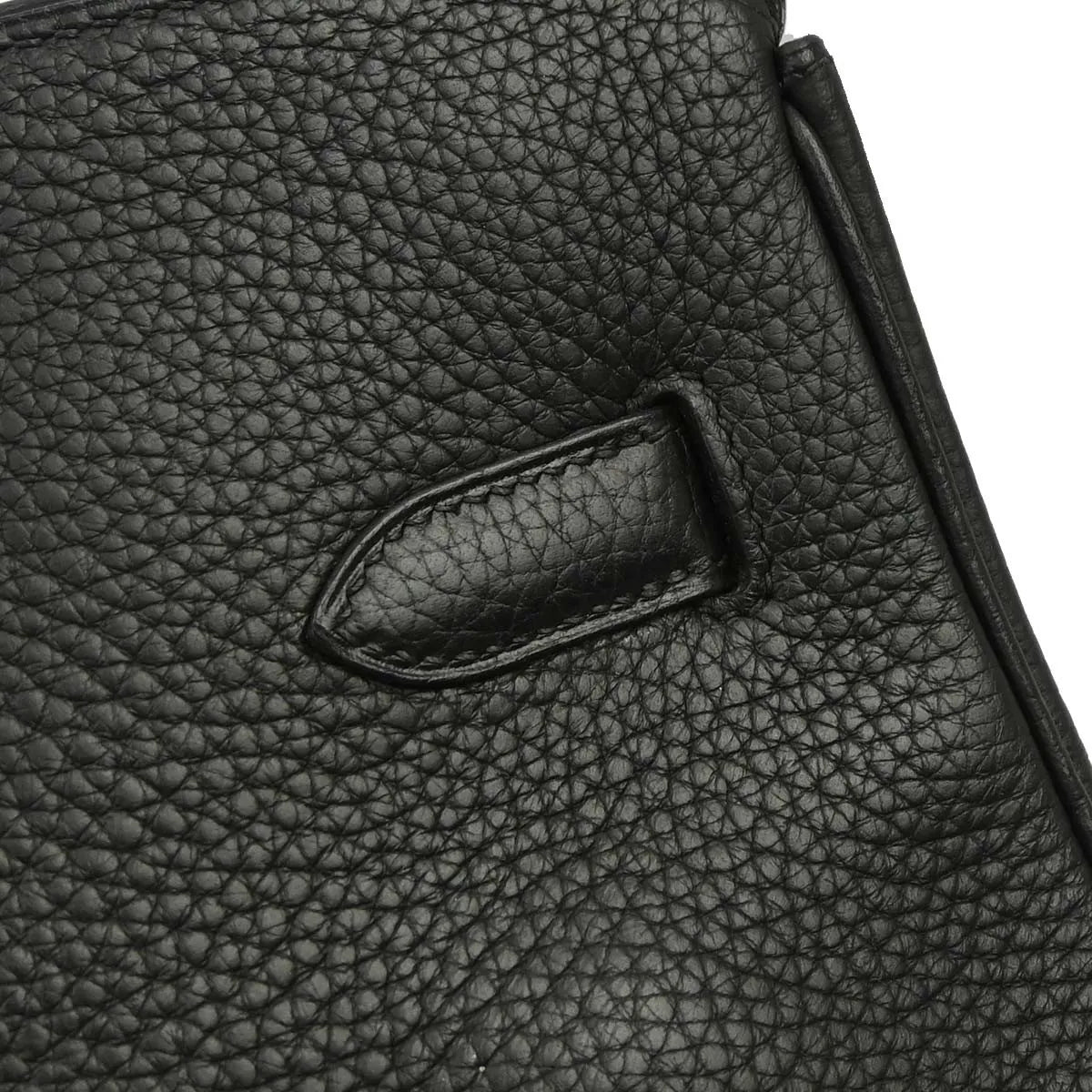 Hermes Birkin Handbag Taurillon Clemence Black Leather Handbag (Pre-Owned)