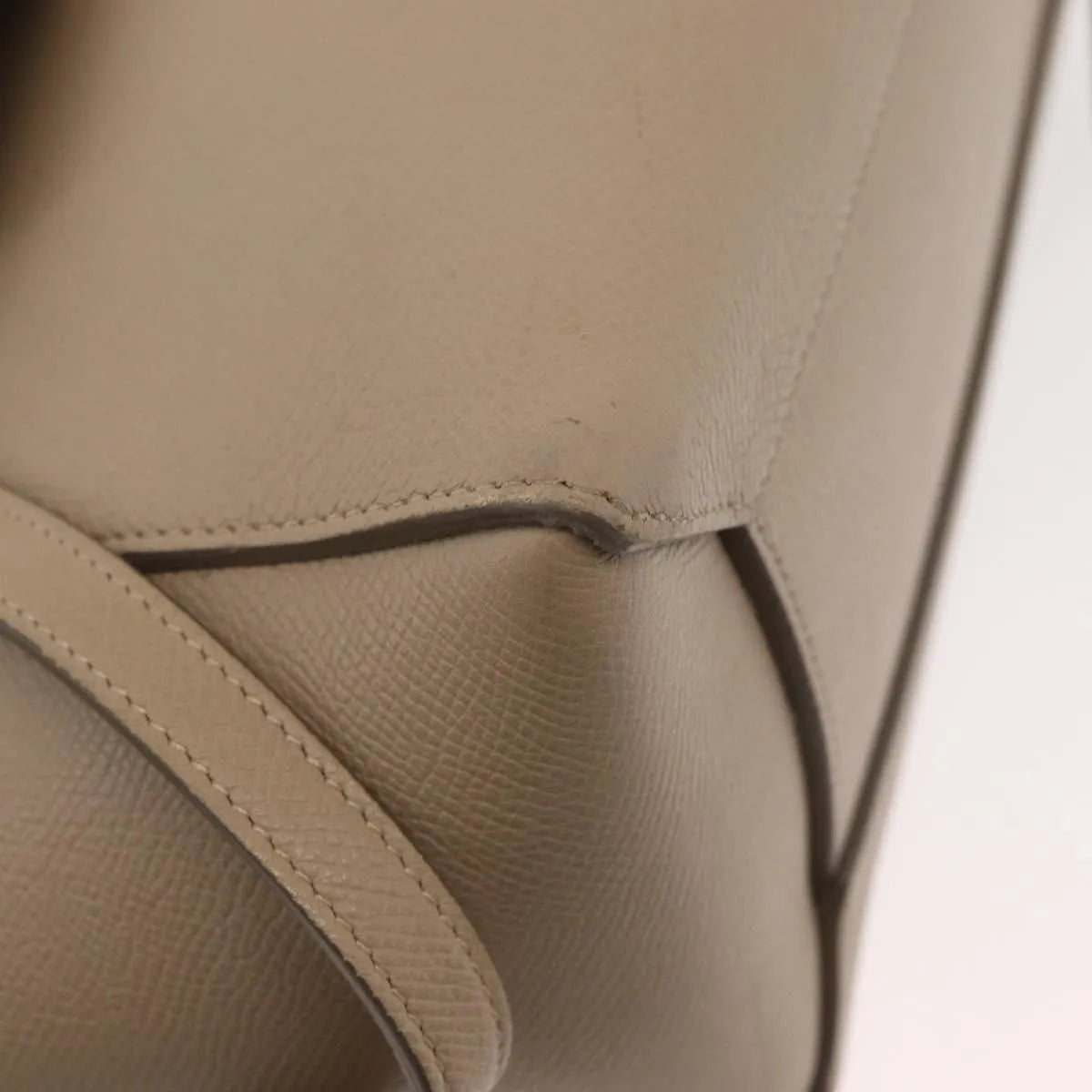 Celine Belt Calfskin Beige Leather Handbag (Pre-Owned)